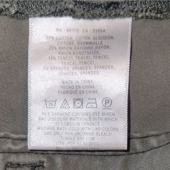 Hei Hei Anthropologie Abroad Chino Pants Olive Green Casual Pant Pocket 26 - Picture 10 of 12